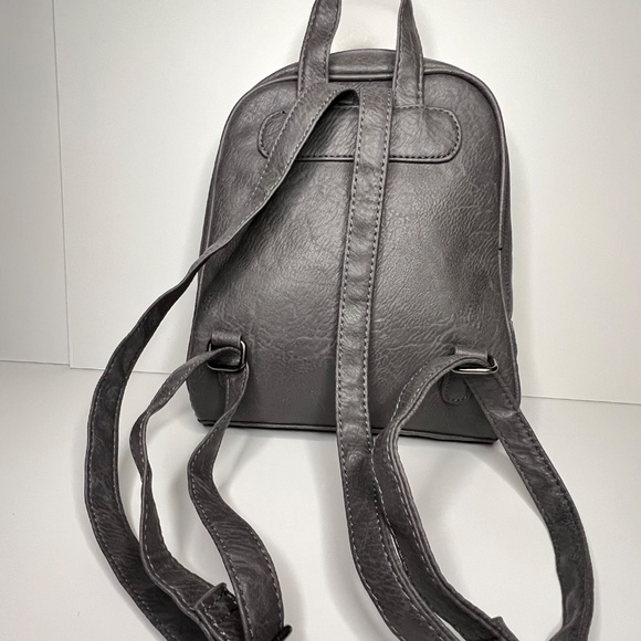 Fiorelli Gray Faux Leather Mini Backpack – Adjustable Straps – Multiple Pockets - Picture 4 of 14